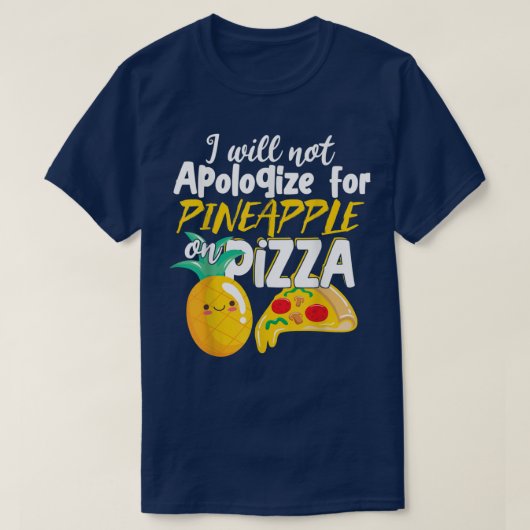 T-shirt Pizza Pizzeria à l'ananas mignon (Design devant)