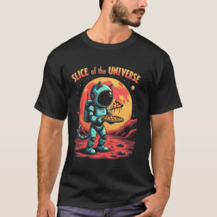 T-shirt Pizza Planète Espace Chat Astronaute Sci-Fi Cosmiq