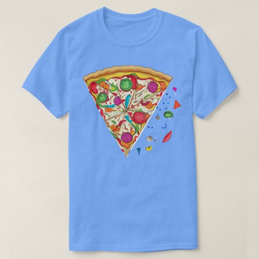 T-shirt Pizza pliée tranche Origami (Design devant)