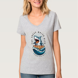 T-shirt Pizza pour manger des requins Le Grand Bite Blan