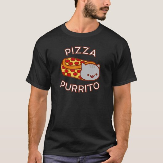 T-shirt Pizza Purrito   Chat (Devant)