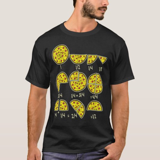T-shirt Pizza Salami Fromage Maths Rapides Fractions Maths (Devant)