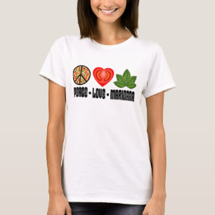 T-shirt Pizza signe de paix Tomato Coeur et Feuilles de ba