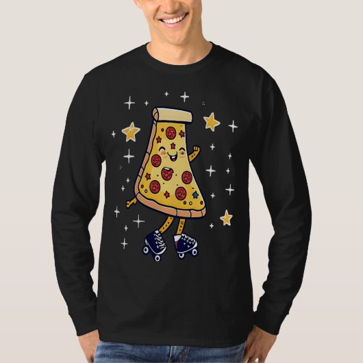 T-shirt Pizza Skater Roller Derby (Devant)
