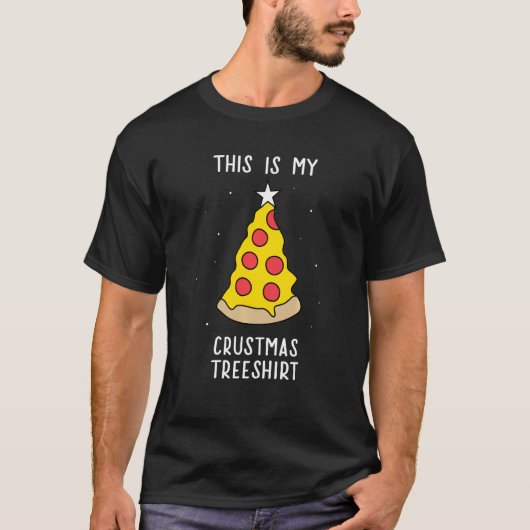 T-shirt Pizza Slice de Noël Funny Tree (Devant)