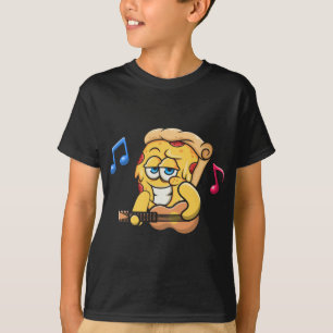 T-shirt Pizza Slice jouant Guitare, Basse Musique Rock Gui