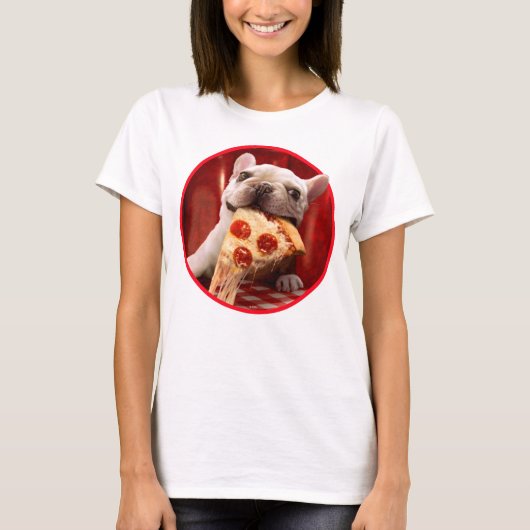 T-shirt Pizza Slice mangeur de chien (Devant)