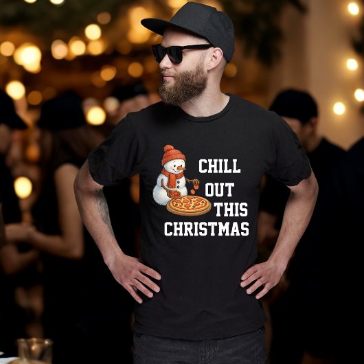 T-shirt Pizza Snowman Noël