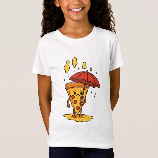 T-Shirt Pizza sous la pluie au fromage (Devant)