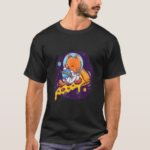 T-shirt Pizza Space Cat Plat Italien Pizza