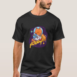 T-shirt Pizza Space Cat Plat Italien Pizza