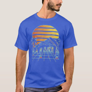 T-shirt Pizza Sunset esthétique 80s Vaporwave Fast Food Lo