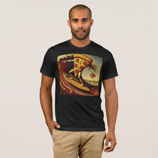T-shirt Pizza Surf Manger Pizza (Devant entier)
