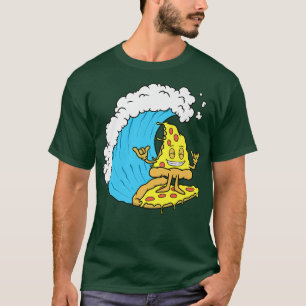 T-shirt Pizza Surfing Fromage Surfeur Vague d'équitation F
