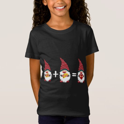 T-Shirt Pizza Taco Gnome Heart Funny Christmas Foodie & Gn (Devant)