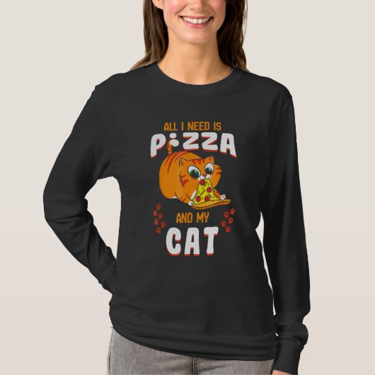 T-shirt Pizza Tee Pepperoni Slice Kitten (Devant)
