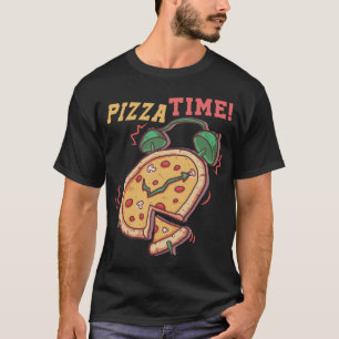 T-shirt Pizza Time Funky Pizza Alarm Horloge Pizza Italien