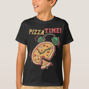 T-shirt Pizza Time Funky Pizza Alarm Horloge Pizza Italien
