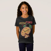 T-Shirt Pizza Time Funky Pizza Alarm Horloge Pizza Italien (Devant entier)