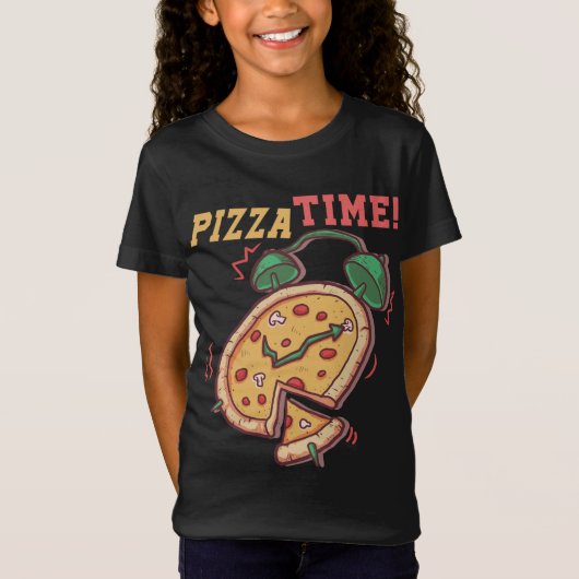 T-Shirt Pizza Time Funky Pizza Alarm Horloge Pizza Italien (Devant)