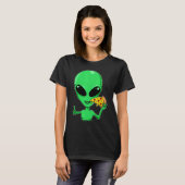 T-shirt Pizza Ufo, Chef Alien, Extraterrestre (Devant entier)