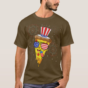 T-shirt Pizza Us Casquette Drapeau Firecracker 4 juillet A
