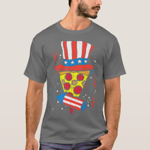 T-shirt Pizza Us Casquette Drapeau Firecracker 4 juillet A