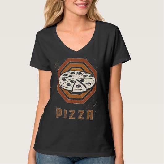 T-shirt Pizza Vintage Retro Classic Love (Devant)