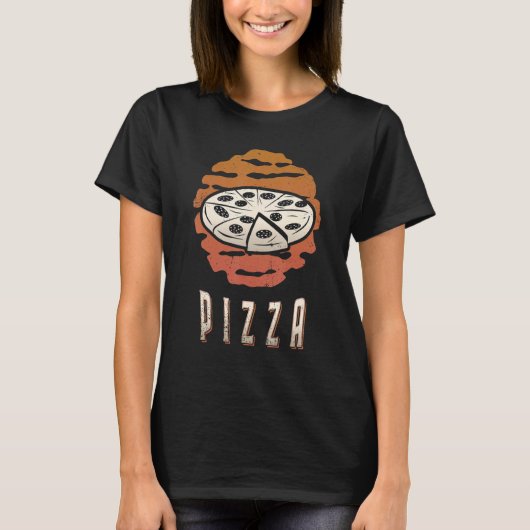 T-shirt Pizza Vintage Retro Classic Sunset (Devant)