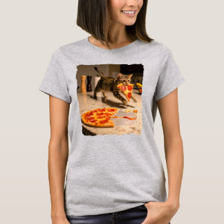 T-shirt Pizza volée par des chats !