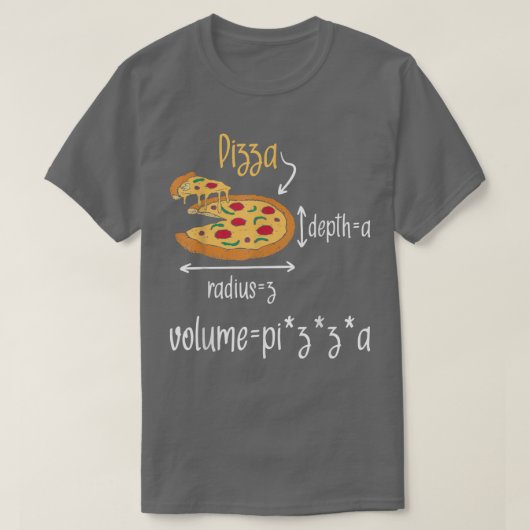 T-shirt Pizza Volume Formule Alimentation Lover Math Foin (Design devant)