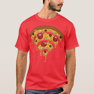 T-shirt PIZZA WIFI Fastfood pepperoni fromage fondu tranch