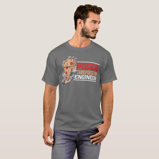 T-shirt Pizzaransportation Engineer Food Delivery Guy vint (Devant entier)