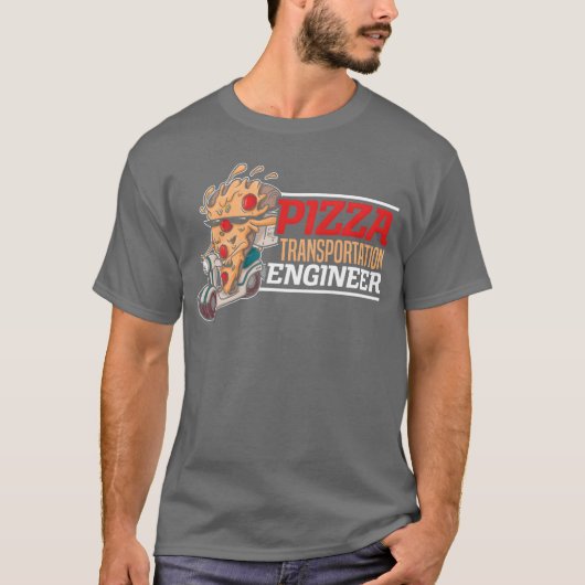 T-shirt Pizzaransportation Engineer Food Delivery Guy vint (Devant)