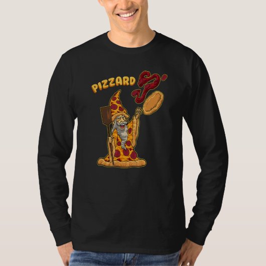 T-shirt Pizzard Pizza Wizard Fast Food Pun Humour alimenta (Devant)