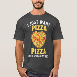 T-shirt Pizzas Salami Champignon Tomate Italie Rouge Blanc