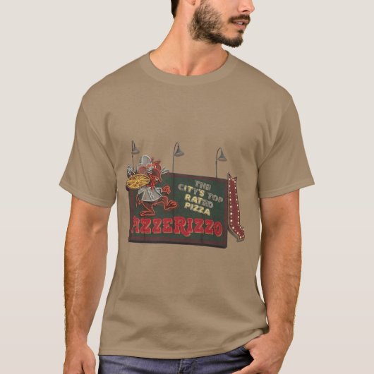T-shirt Pizzerizzo sa pizza de rat (Devant)