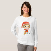 T-shirt PJs de femme de Noël (Devant entier)