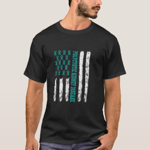 T-shirt Pkd Connaissance De La Maladie Du Rein Ruban Turqu