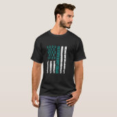 T-shirt Pkd Connaissance De La Maladie Du Rein Ruban Turqu (Devant entier)