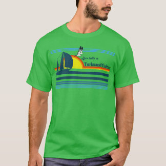 T-shirt Plage 70S 80S Île Voile Couchersoleil Et drôle