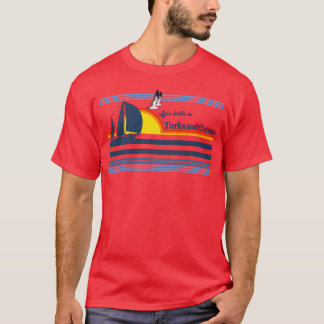 T-shirt Plage 70S 80S Île Voile Couchersoleil Et garçon
