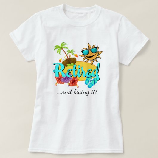 T-shirt Plage à la retraite (Design devant)