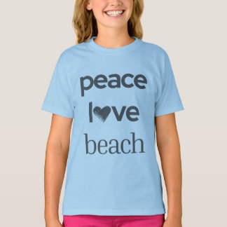 T-shirt Plage Amour Paix | Graphique Côté Soleil et Fun
