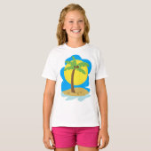 T-shirt Plage aux palmiers (Devant entier)