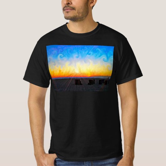T-shirt Plage aux rayons de soleil (Devant)
