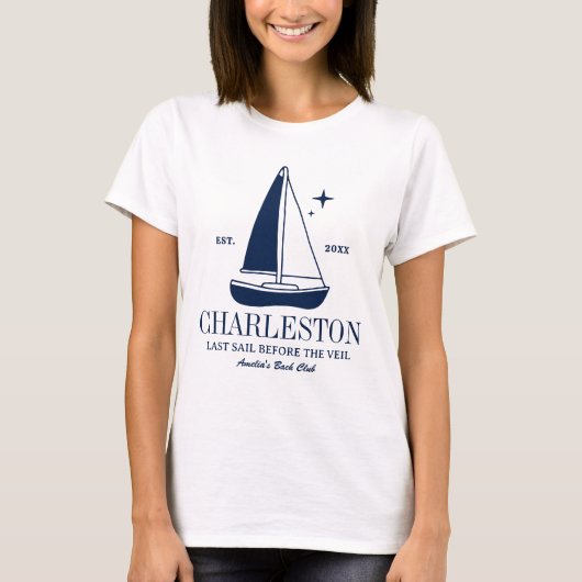 T-shirt Plage Bachelorette Party voile Yacht Dernier voile (Devant)