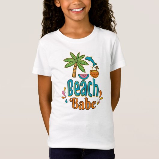 T-Shirt Plage Bébé Palms Dolphins Watermelon (Devant)