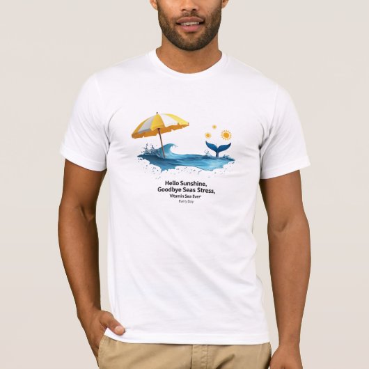 T-shirt Plage Bliss "Vitamin Sea" Premium Graphisme (Devant)