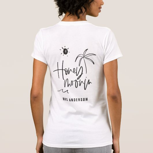 T-shirt Plage-cadeau de palmiers en lune de miel mariage t (Dos)